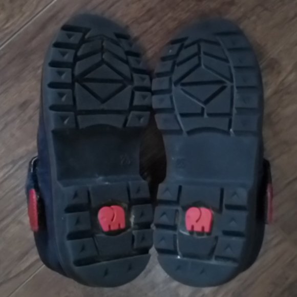 ELEFANTEN Mary Jane Blue Suede Leather Red Heart Girls Velcro Shoes, Size 7 - Picture 4 of 5